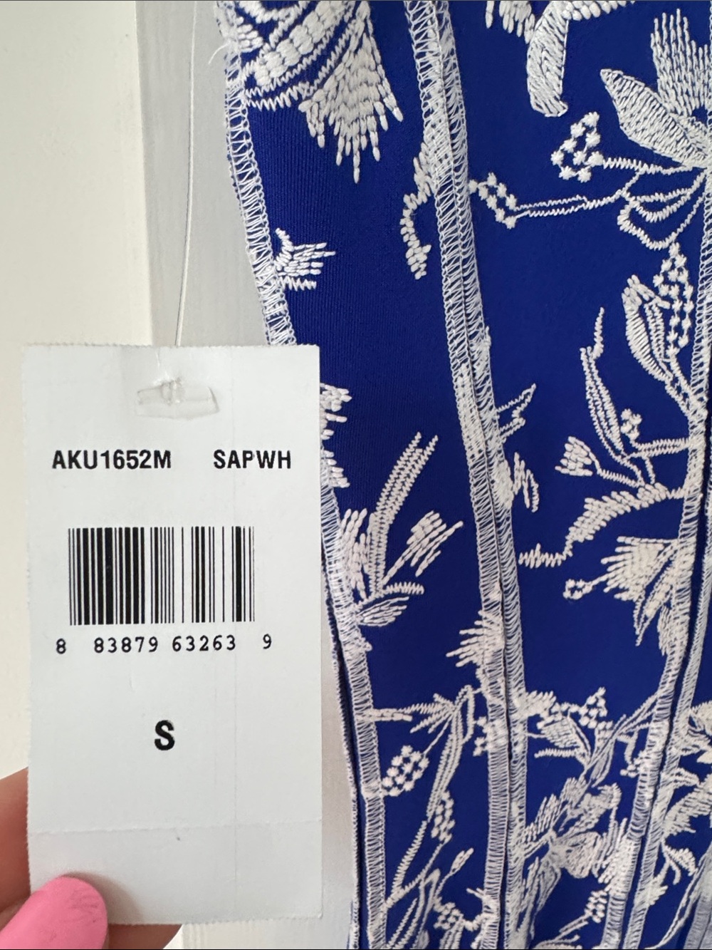 NWT Tadashi Shoji Blue Floral Embroidered Dress Size S - Picture 7 of 10